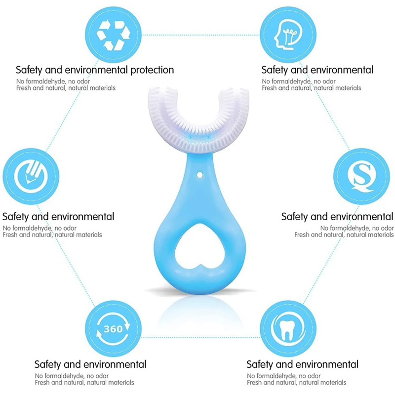 Baby Toothbrush Soft Silicone 360 Degree U-shaped