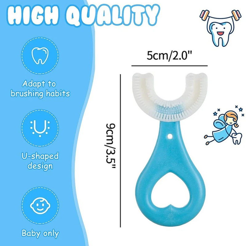 Baby Toothbrush Soft Silicone 360 Degree U-shaped