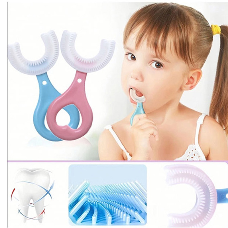 Baby Toothbrush Soft Silicone 360 Degree U-shaped